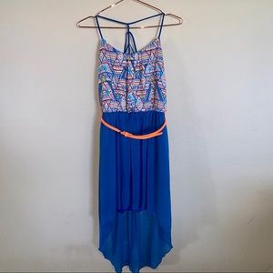 City Triangles high low belted dress size 7